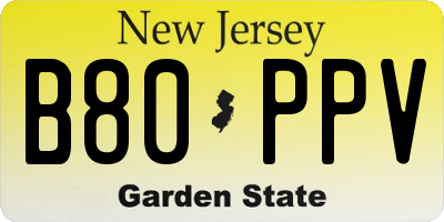NJ license plate B80PPV