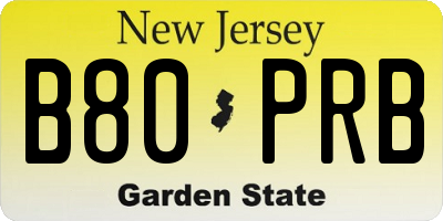 NJ license plate B80PRB