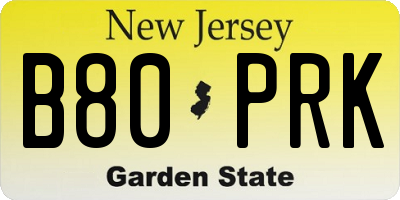 NJ license plate B80PRK