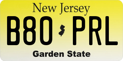 NJ license plate B80PRL