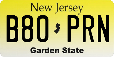 NJ license plate B80PRN