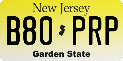 NJ license plate B80PRP
