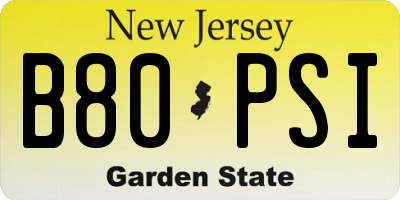 NJ license plate B80PSI