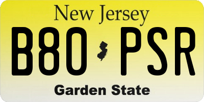 NJ license plate B80PSR