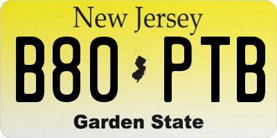 NJ license plate B80PTB