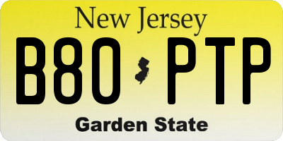 NJ license plate B80PTP