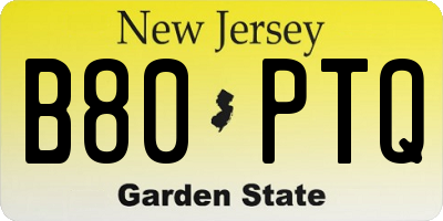 NJ license plate B80PTQ