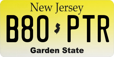 NJ license plate B80PTR