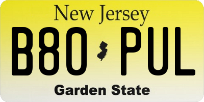 NJ license plate B80PUL