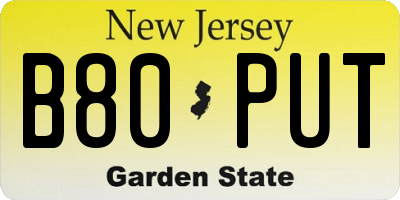 NJ license plate B80PUT