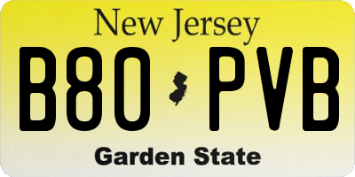 NJ license plate B80PVB