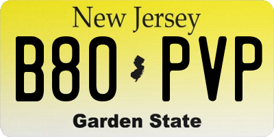 NJ license plate B80PVP