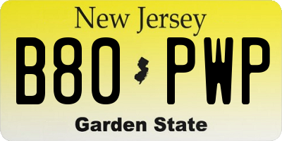 NJ license plate B80PWP