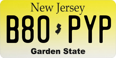 NJ license plate B80PYP