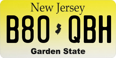 NJ license plate B80QBH