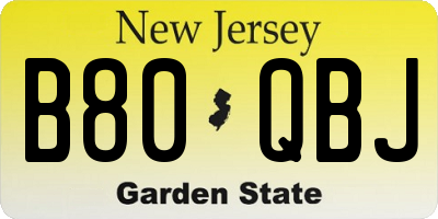 NJ license plate B80QBJ