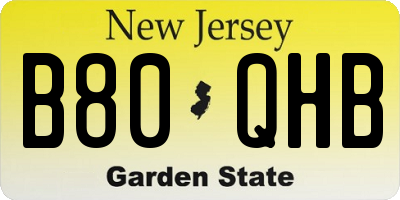 NJ license plate B80QHB