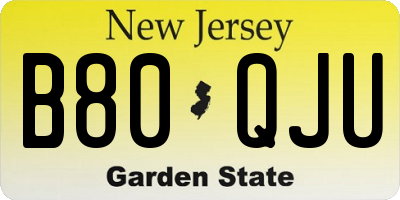 NJ license plate B80QJU