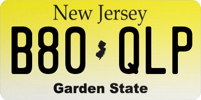 NJ license plate B80QLP