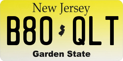 NJ license plate B80QLT