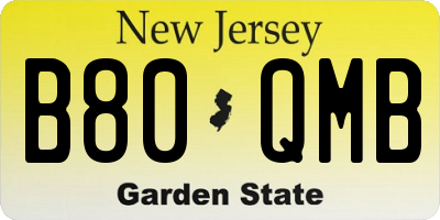 NJ license plate B80QMB
