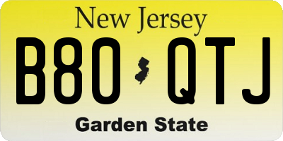 NJ license plate B80QTJ