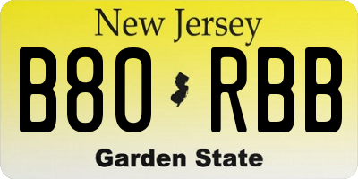 NJ license plate B80RBB