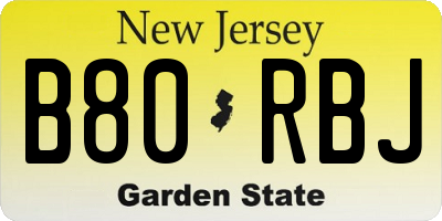 NJ license plate B80RBJ