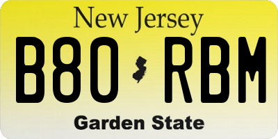NJ license plate B80RBM