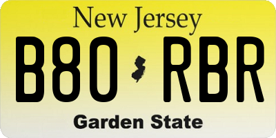 NJ license plate B80RBR