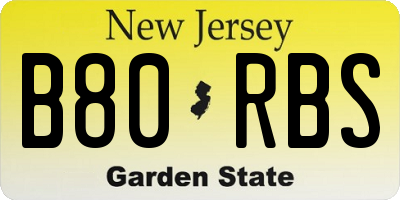 NJ license plate B80RBS