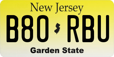 NJ license plate B80RBU
