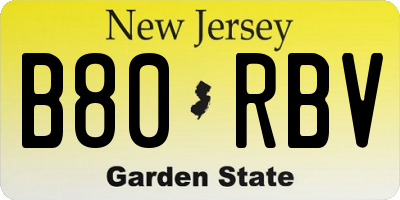 NJ license plate B80RBV
