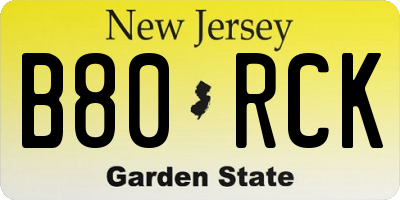 NJ license plate B80RCK