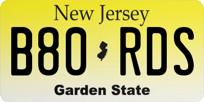 NJ license plate B80RDS