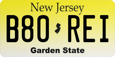 NJ license plate B80REI