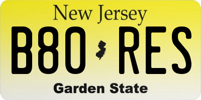 NJ license plate B80RES