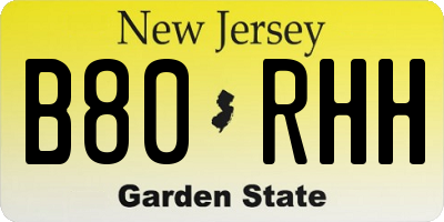 NJ license plate B80RHH