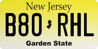 NJ license plate B80RHL