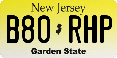 NJ license plate B80RHP