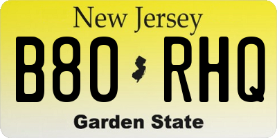 NJ license plate B80RHQ