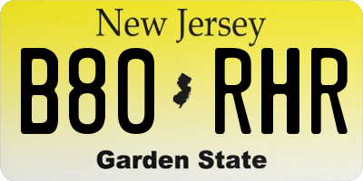 NJ license plate B80RHR