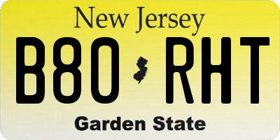 NJ license plate B80RHT
