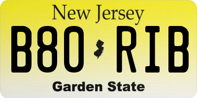 NJ license plate B80RIB