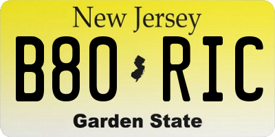 NJ license plate B80RIC