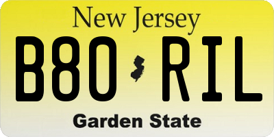 NJ license plate B80RIL