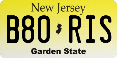 NJ license plate B80RIS
