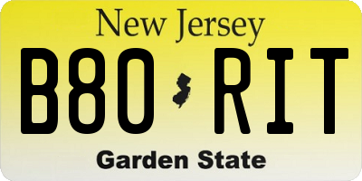 NJ license plate B80RIT