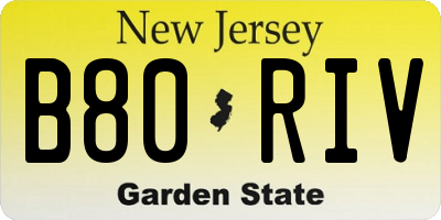 NJ license plate B80RIV