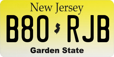 NJ license plate B80RJB